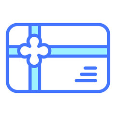 gift card blue line icon, Black Friday glyph style store or market shopping commerce, shop sale icon design.