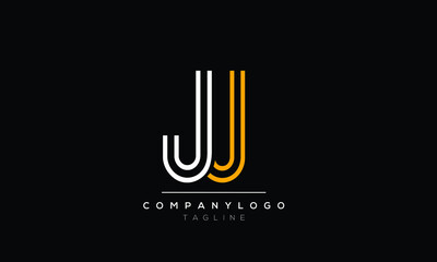 Abstract Letter Initial J JJ UJ JU Vector Logo Design Template.