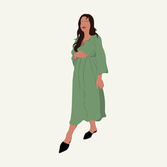 Pregnant woman. Modern. Vector conceptual illustration.