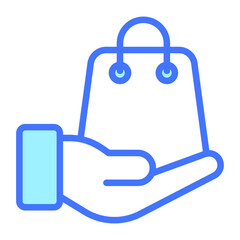 Purchase blue line icon, Black Friday glyph style store or market shopping commerce, shop sale icon design.