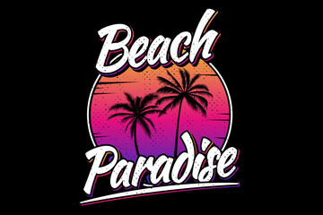 beach paradise sunset beautiful gradient style