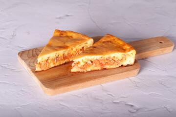 cabbage pie is on the table