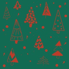 seamless pattern with christmas trees