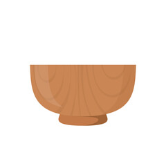 Wood bowl vector. Wood bowl on white background.