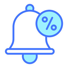 discount alert blue line icon, Black Friday glyph style store or market shopping commerce, shop sale icon design.