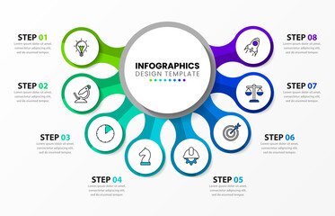 Infographic design template. Creative concept with 8 steps