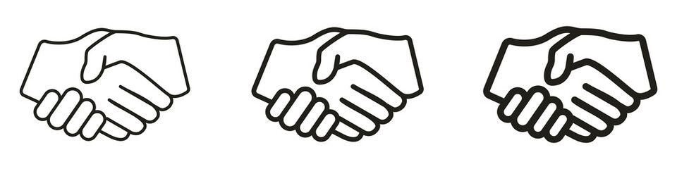 Handshake icons set. Background for business and finance. vector