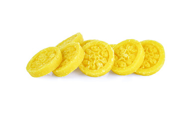 Green bean cakes isolated on white background