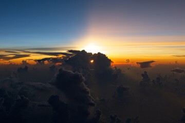 Sunset rays through the remains of a thunderstorm