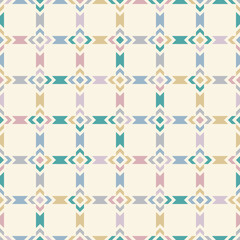 Geometric seamless funky pattern. Abstract grid background with lines and squares. Colorful vector ornament. Modern illustration is used for design wallpapers, paper, cover, packaging, textile
