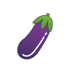 Vector Illustration of a Eggplant in an Isolated Background. Health Vegetable Cute Cartoon.