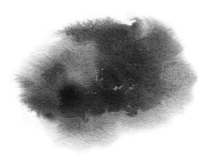Black watercolor stain - watercolor paint splash, brush stroke
