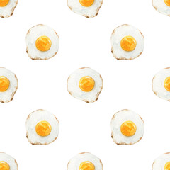 Watercolor seamless pattern with eggs. Handmade illustration, on a white background