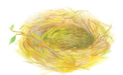 鳥の巣　手描き