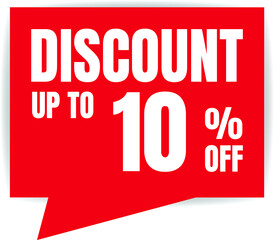 10 Percent Off, Discount Sign Banner or Poster. Special offer price signs