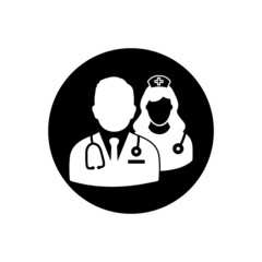 Medical Team Icon. Rounded Button Style Editable Vector EPS Symbol Illustration.