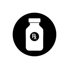 Medicine Bottle Icon. Rounded Button Style Editable Vector EPS Symbol Illustration.
