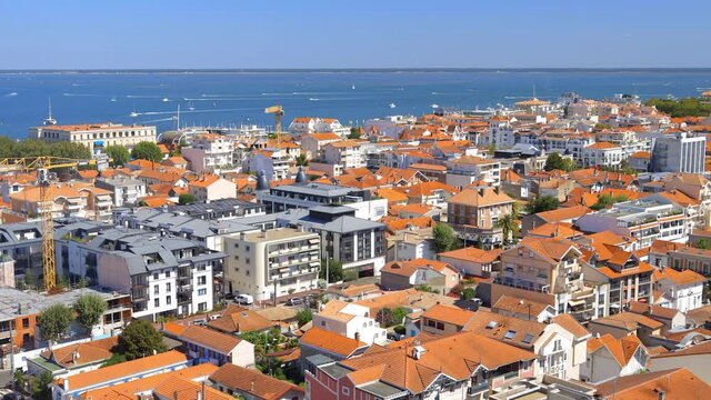 Aerial view of the city of Arcachon, France