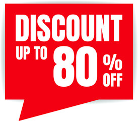 80 Percent Off, Discount Sign Banner or Poster. Special offer price signs