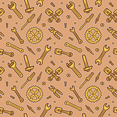 Seamless pattern with automotive equipment icons