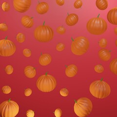 Halloween background with scary pumpkin, 3d rendering