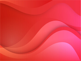 Abstract Wave Motion Background In Red And Pink Color.