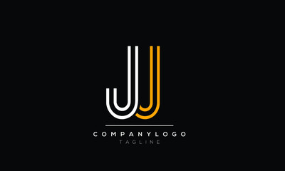 Abstract Letter Initial JU UJ  Vector Logo Design Template.