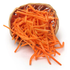 Sliced carrot in a basket