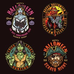 Halloween vintage colorful designs