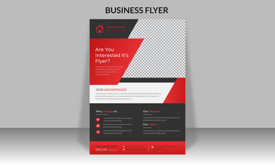 Corporate poster flyer template with gold geometric shapes and creative professional attractive minimal abstract flyer template in A4 size