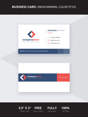 Business Card Linear Minimal Color Style.
