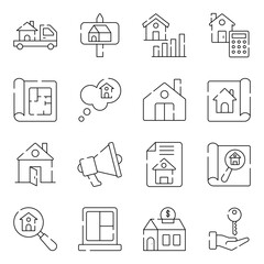 Pack of Estate and Property Linear Icons