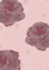 ilustración de vector editable. fondo de flor dibujada a mano en tonos rosados, violetas y grises. Romántico. Caasamiento, matrimonio. tarjeta de invitación a fiesta, estampado de camiseta, patrones