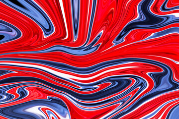 Modern colorful liquid art background. Wave color Liquid shape. Red, Blue and White colours. Abstract design, Flow Backgound