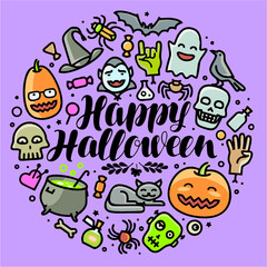 Halloween elements. All illustrative elements are in separate, editable objects.