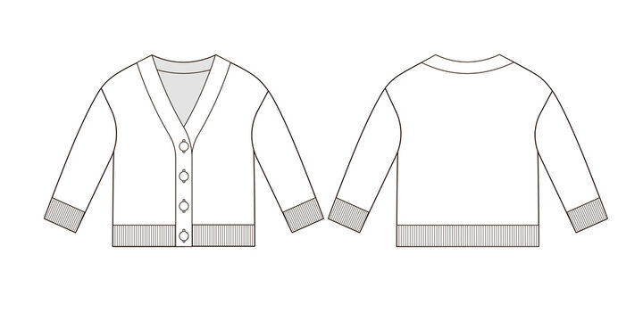 Fashion Technica Drawing Of Baby Cardigan