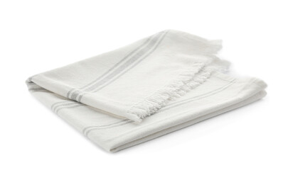 One striped kitchen towel isolated on white