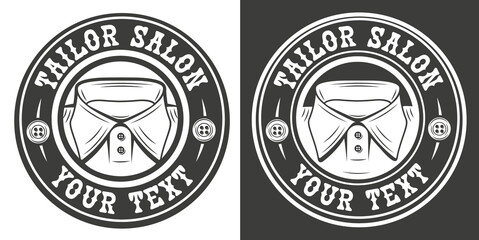 Vintage emblem on the theme of the sewing salon.