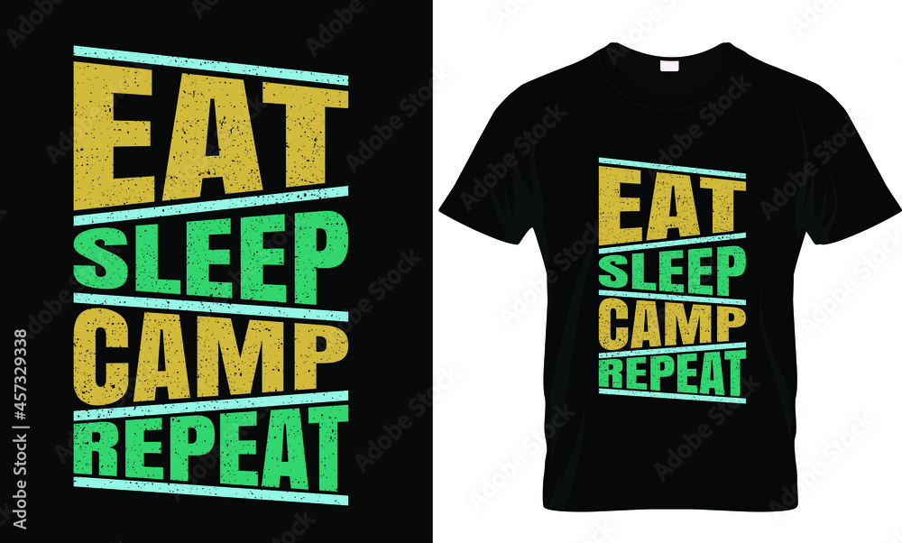 Wall mural Eat sleep game repeat - funny text DRINK/TRADE/MOVIE/WORK/FLY/RIDE/GYM t-shirt,