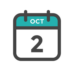 October 2 Calendar Day or Calender Date for Deadlines or Appointment