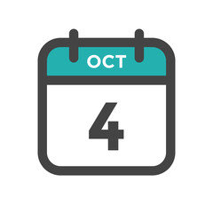October 4 Calendar Day or Calender Date for Deadlines or Appointment