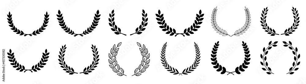 Canvas Prints circular laurel foliate vector icon