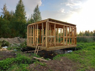 wooden house in the woods