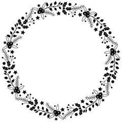 Christmas wreath Hand Drawn Vector