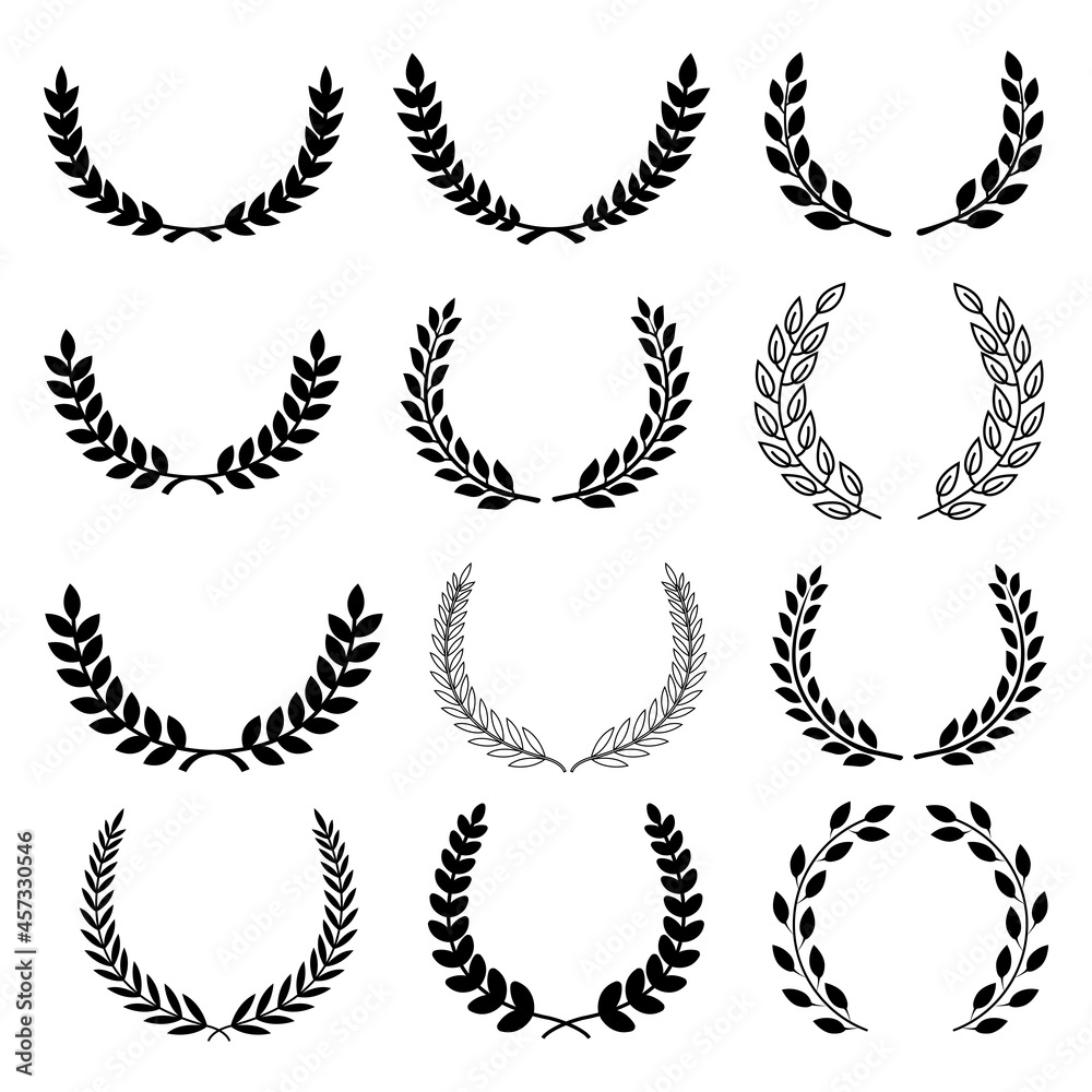 Canvas Prints circular laurel foliate vector icon