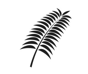 Fototapeta na wymiar Fern or palm leaf black icon.