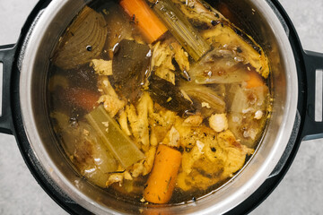 Cooking chicken bone broth in an Instant Pot