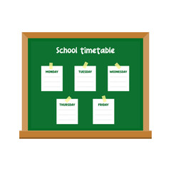Cartoon back to school timetable template.
