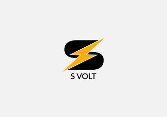 S volt Abstract S letter modern initial Tech logo design 