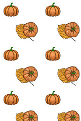 autumn pattern with pumpkin